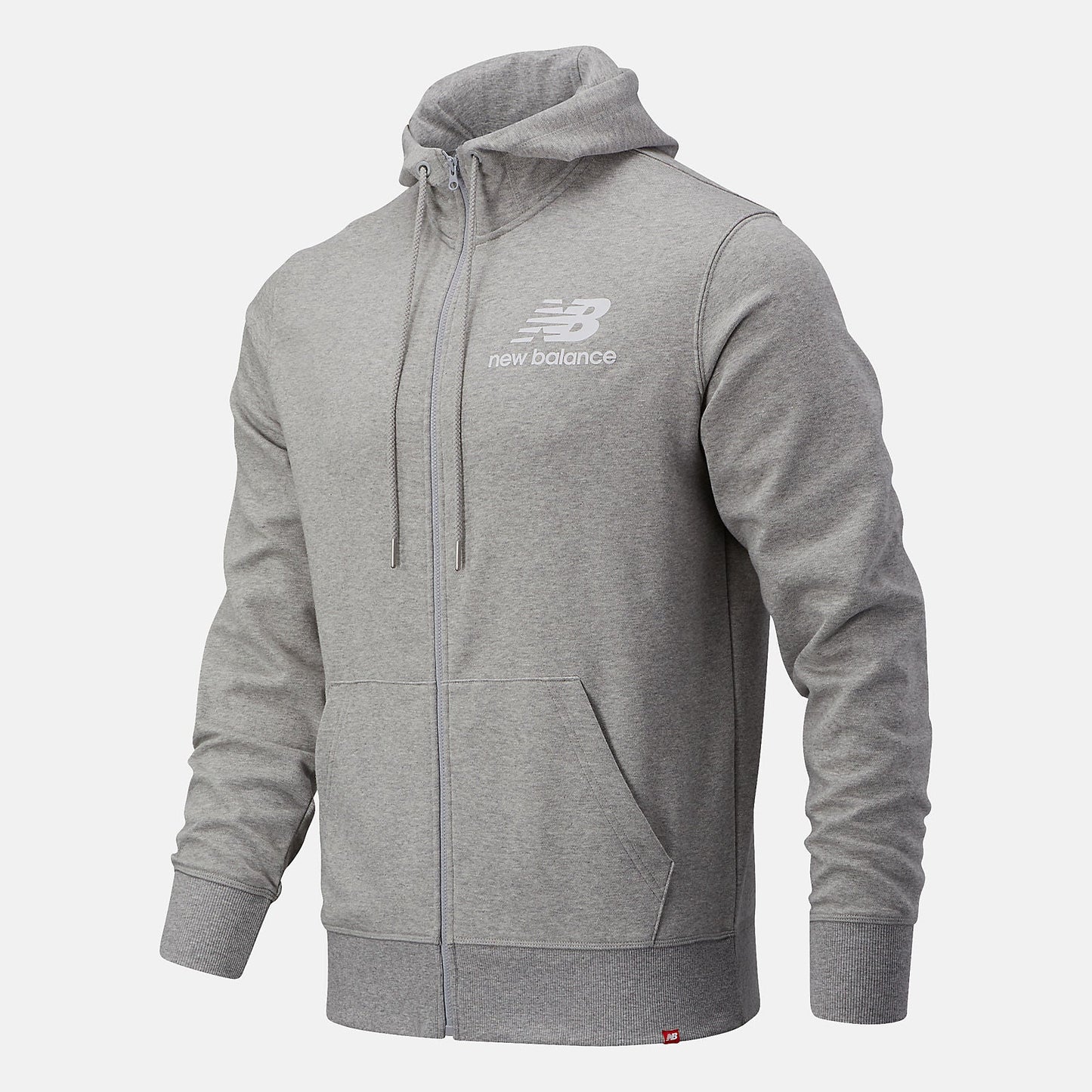 NB Essentials Stacked Full Zip Hoodie | New Balance Clothing Athletic Grey - Men