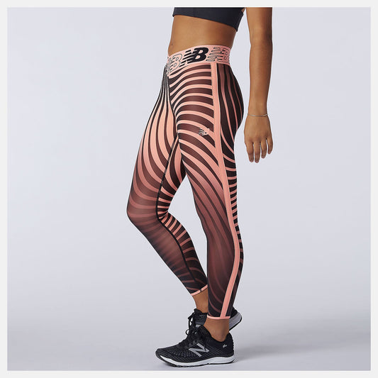 Relentless Printed High Rise 7/8 Tight | New Balance Clothing Paradise Pink - Women