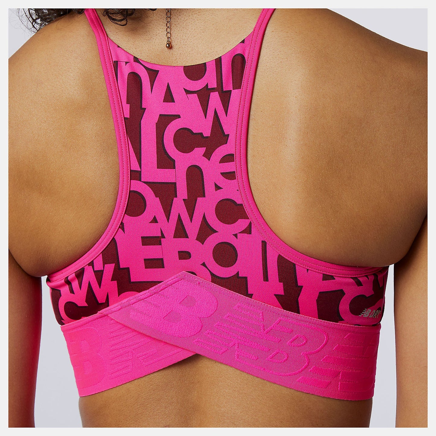 Relentless Printed Crop Top | New Balance Clothing Pink Glo - Women
