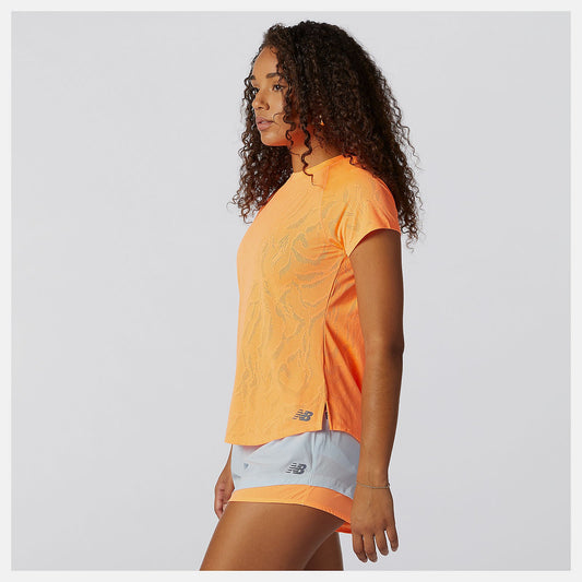 Q Speed Fuel Jacquard Short Sleeve | New Balance Clothing Citrus Punch - Women