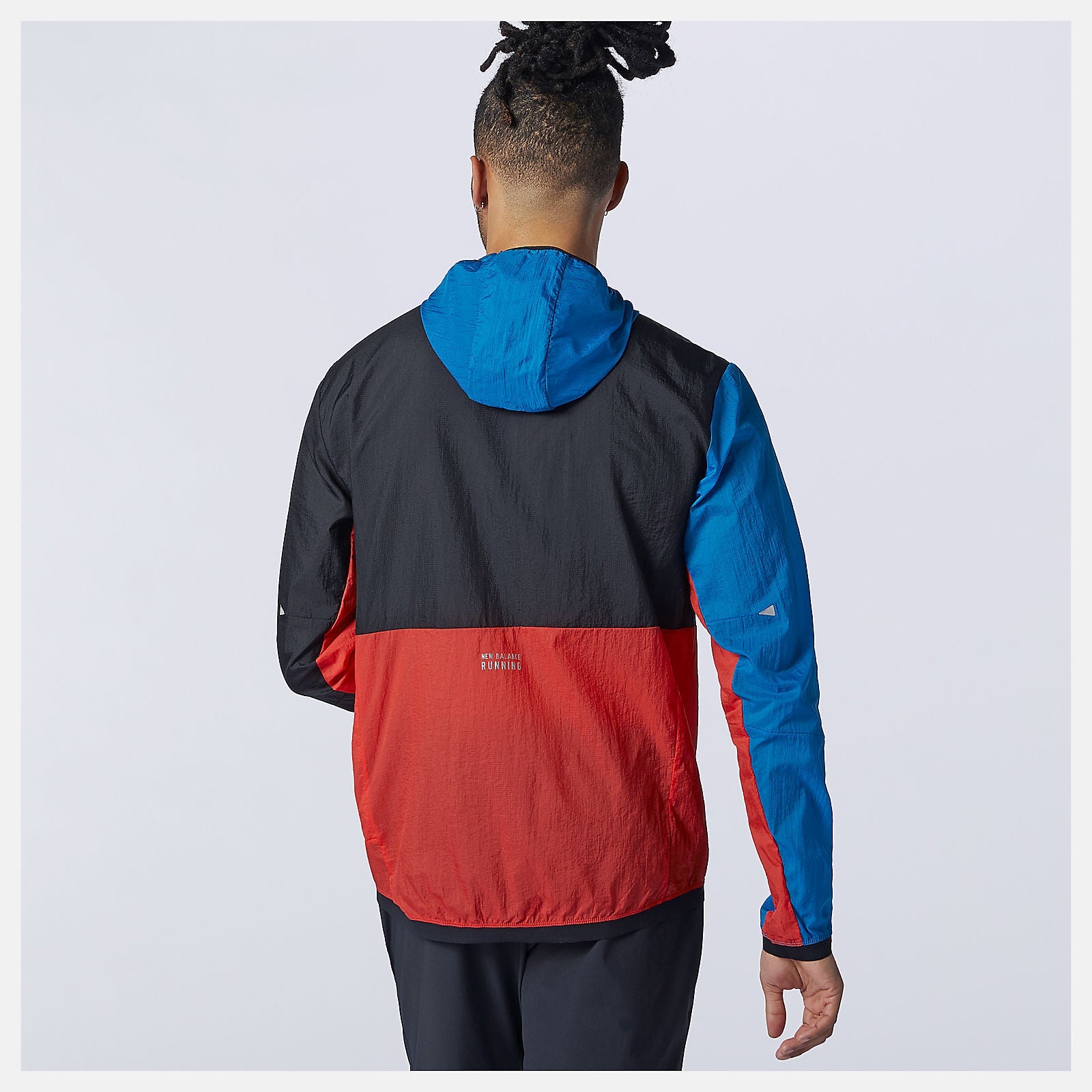 Printed Impact Run Light Pack Jacket | New Balance Clothing Black/Wave Blue - Men