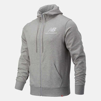 NB Essentials Stacked Full Zip Hoodie | New Balance Clothing Athletic Grey - Men