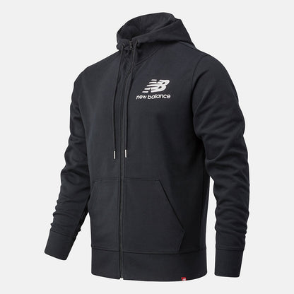 NB Essentials Stacked Full Zip Hoodie | New Balance Clothing Black - Men