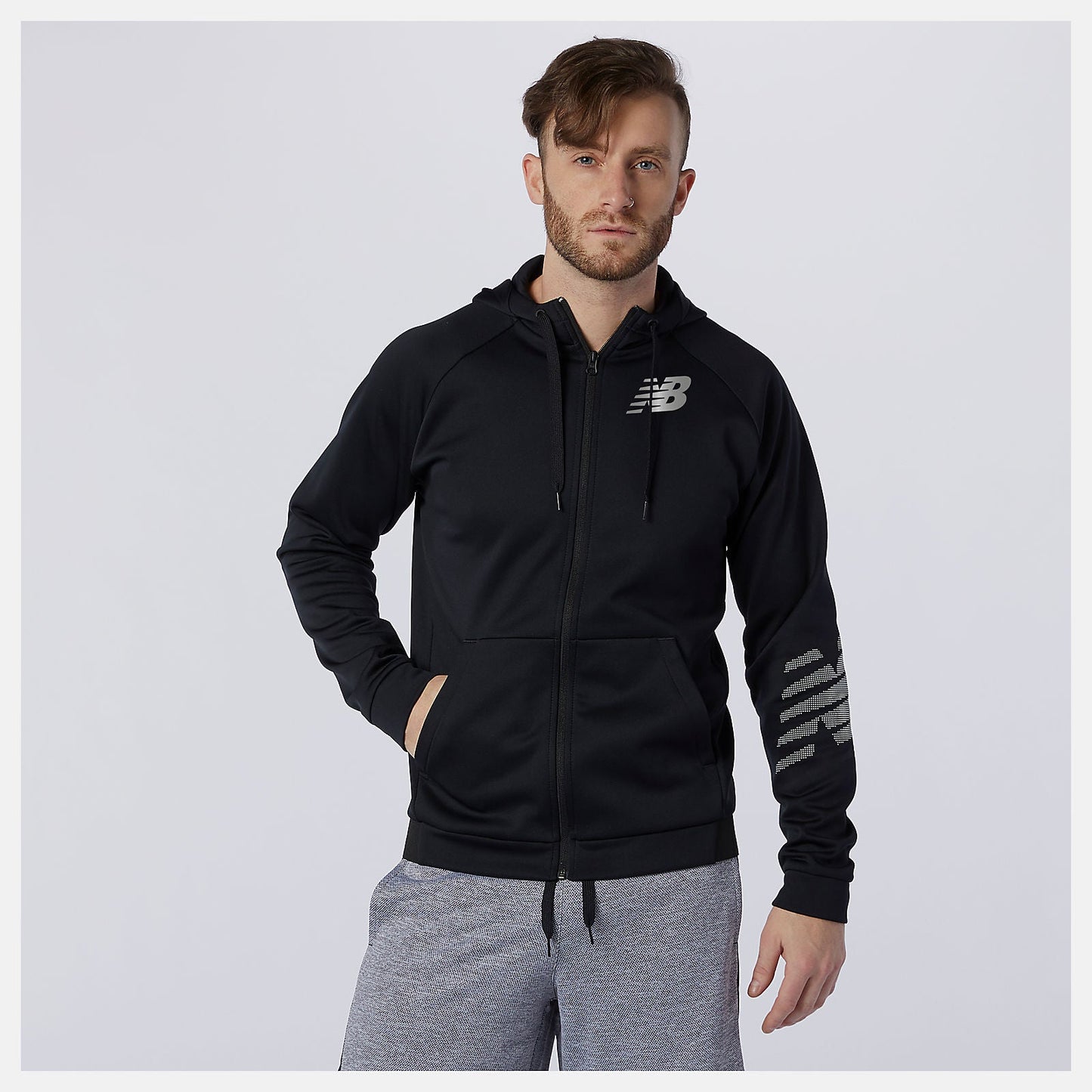 Tenacity Fleece Full Zip Hoodie | New Balance Clothing Black - Men