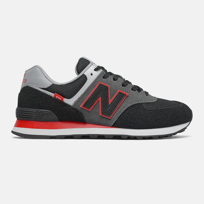 574 | New Balance Shoes Black/Velocity Red - Men