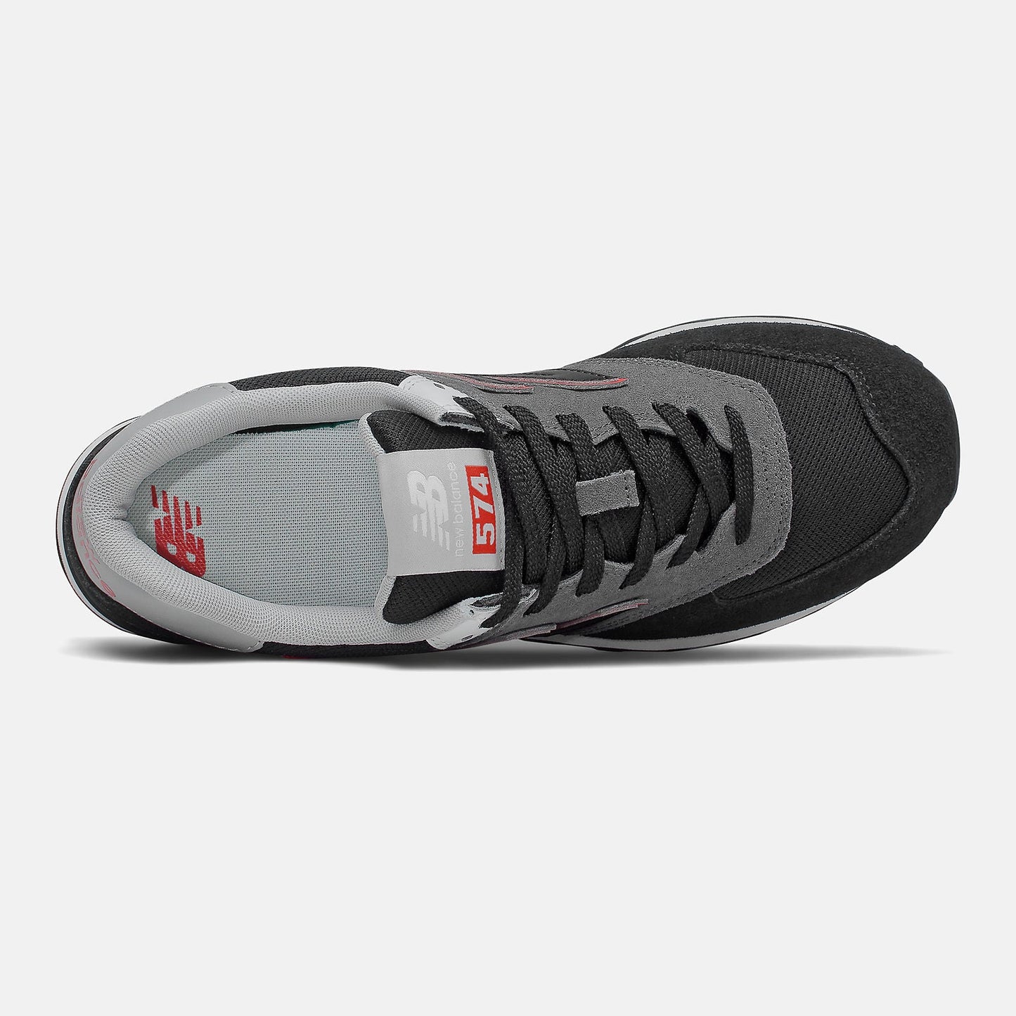 574 | New Balance Shoes Black/Velocity Red - Men