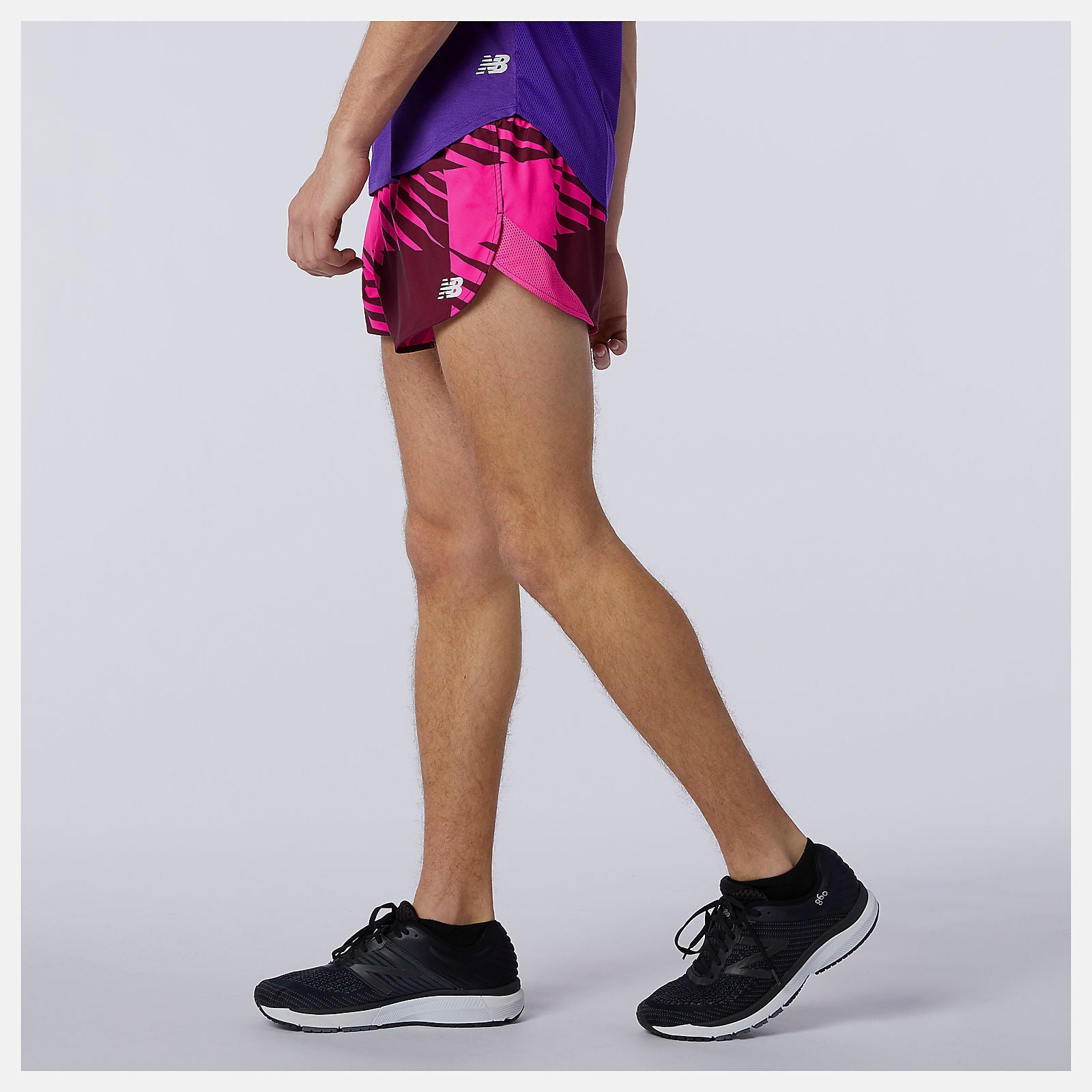 Printed Fast Flight 3 inch Split Short | New Balance Clothing Garnet - Men