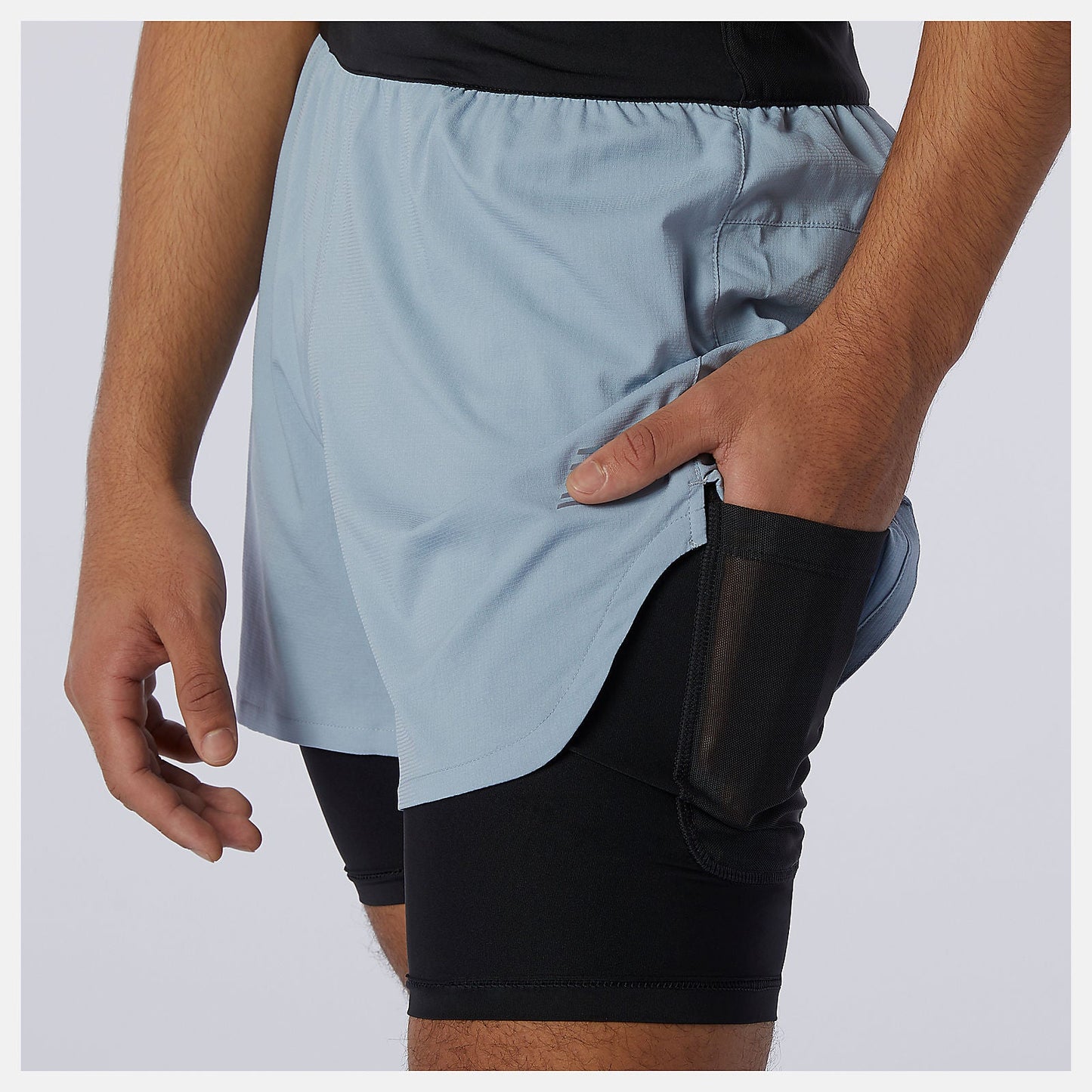 Q Speed Fuel 2 in 1 5 Inch Short | New Balance Clothing Light Slate - Men