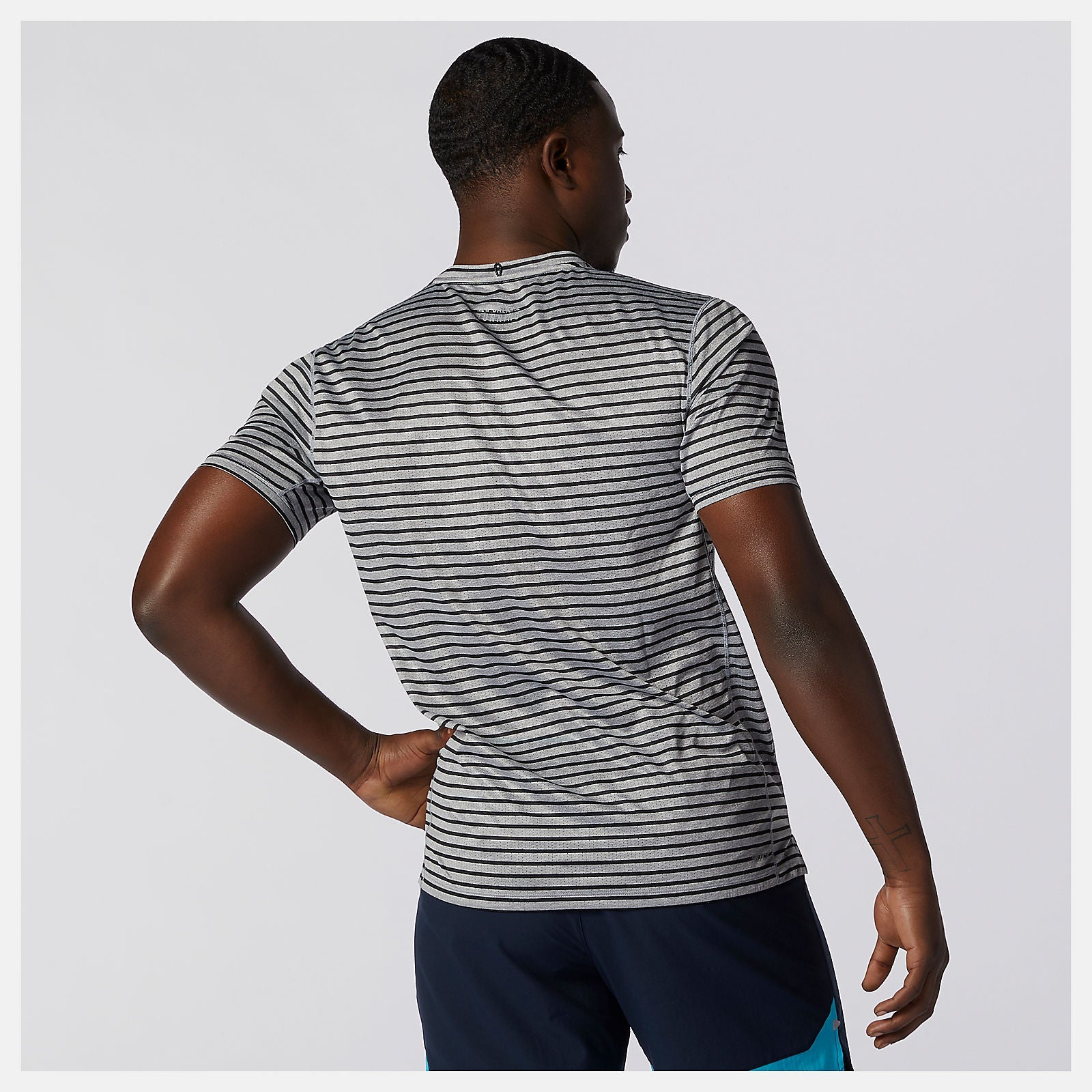 Printed Impact Run Short Sleeve | New Balance Clothing Athletic Grey/Multi Color - Men