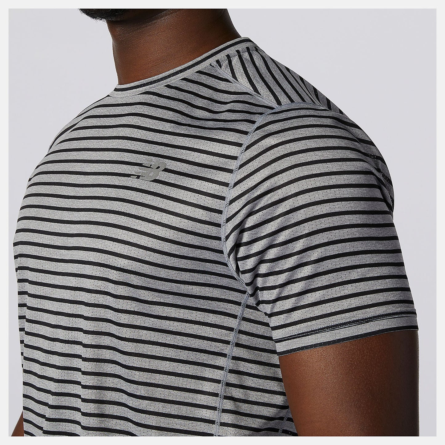 Printed Impact Run Short Sleeve | New Balance Clothing Athletic Grey/Multi Color - Men