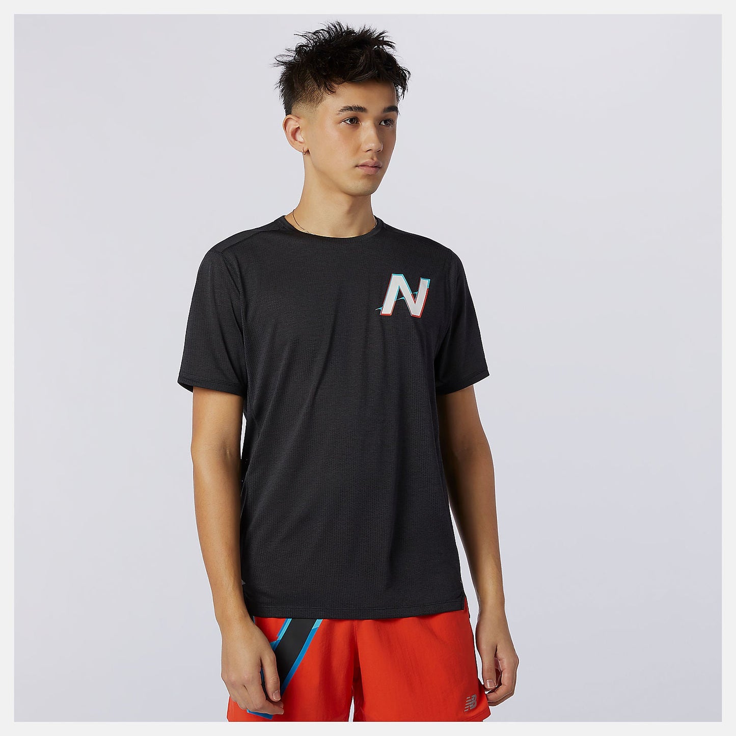 Printed Impact Run Short Sleeve | New Balance Clothing Wave Blue - Men