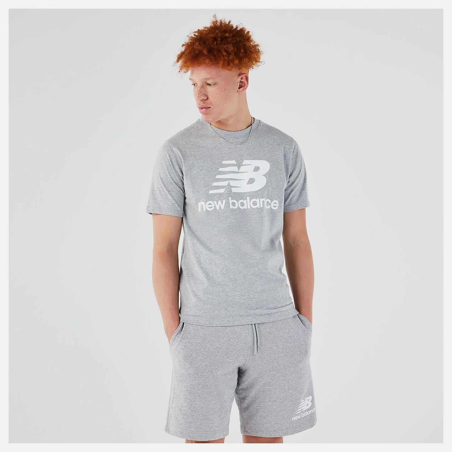 Essentials Stacked Logo Tee | New Balance Clothing Athletic Grey - Men