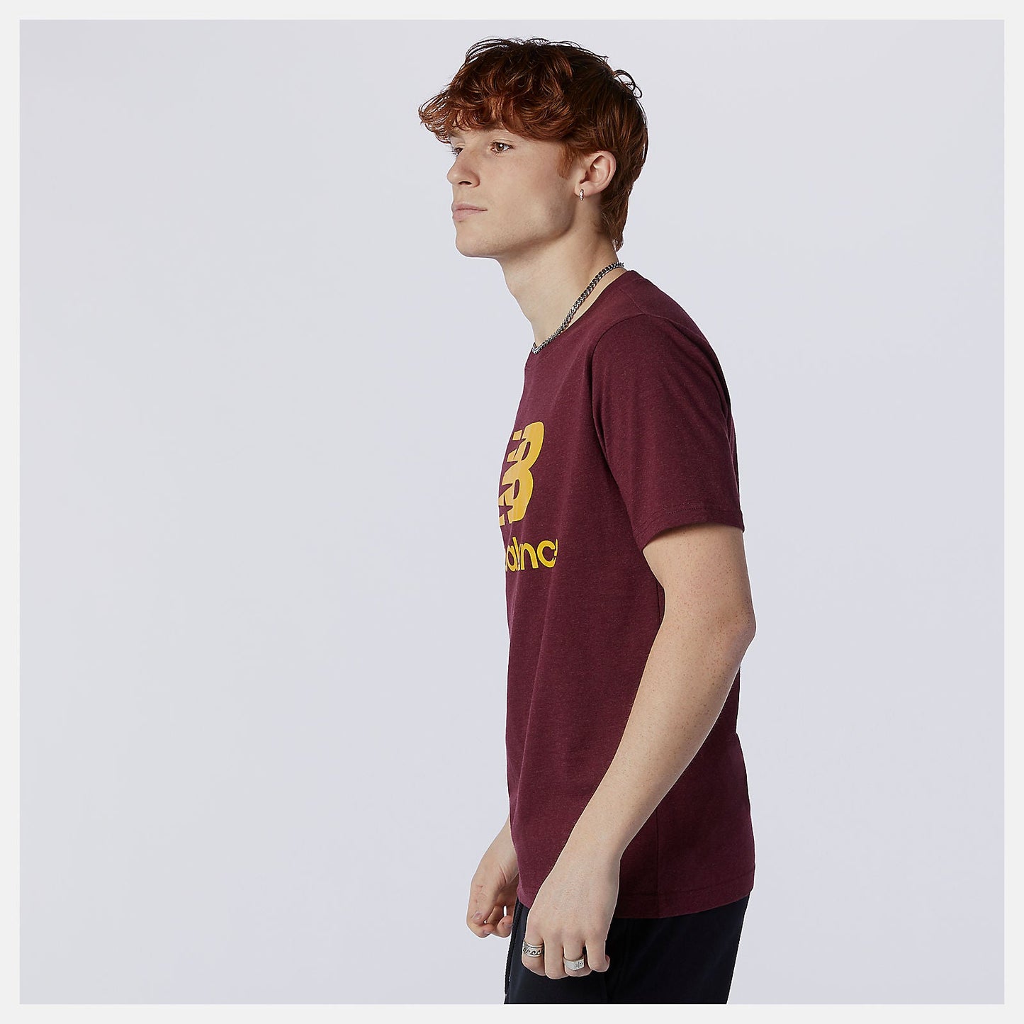 Essentials Stacked Logo Tee | New Balance Clothing Garnet - Men