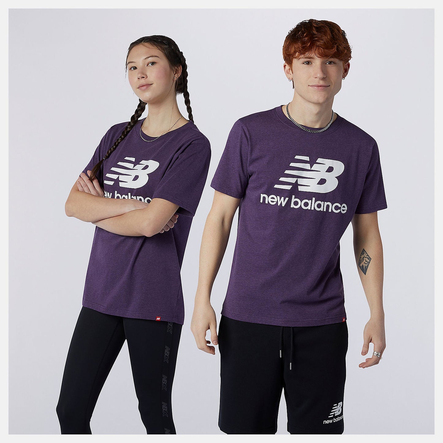 Essentials Stacked Logo Tee | New Balance Clothing Prism Purple - Men