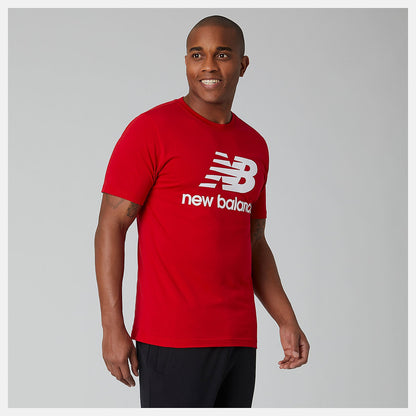 Essentials Stacked Logo Tee | New Balance Clothing Team Red - Men