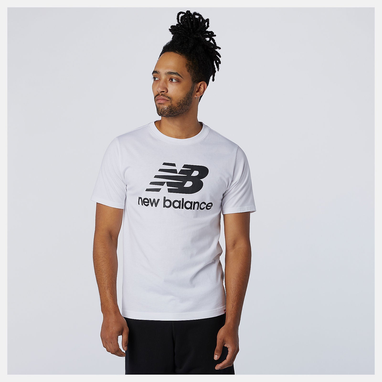 Essentials Stacked Logo Tee | New Balance Clothing White - Men