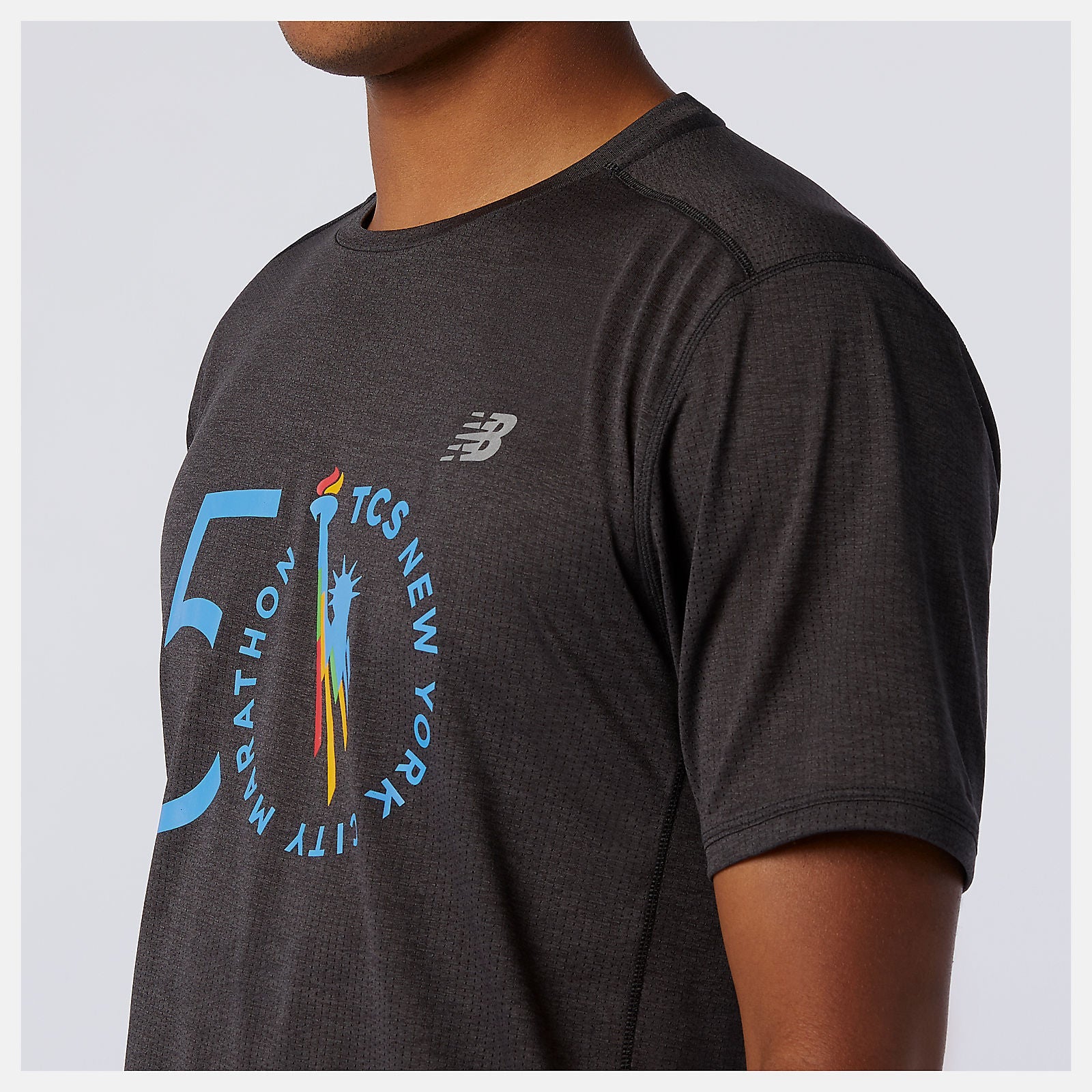 NYC Marathon Impact Run Short Sleeve | New Balance Clothing Black Heather - Men