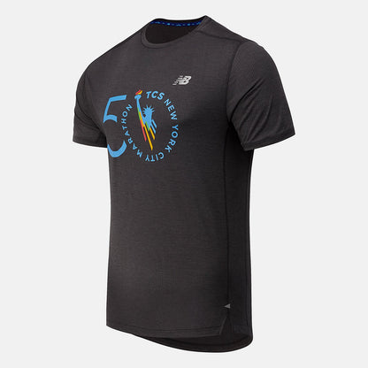 NYC Marathon Impact Run Short Sleeve | New Balance Clothing Black Heather - Men