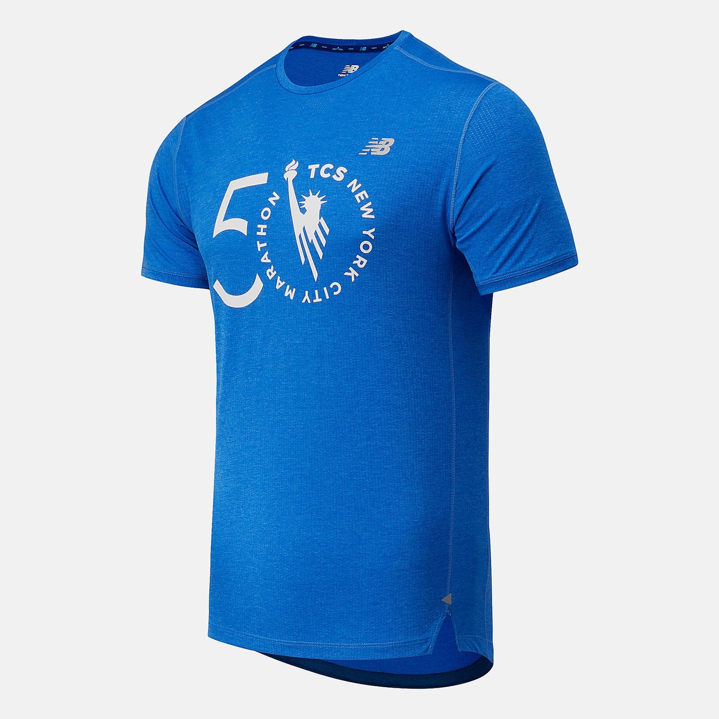NYC Marathon Impact Run Short Sleeve | New Balance Clothing Faded Cobalt - Men