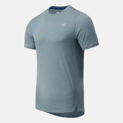 NYC Marathon Impact Run Short Sleeve | New Balance Clothing Light Slate - Men
