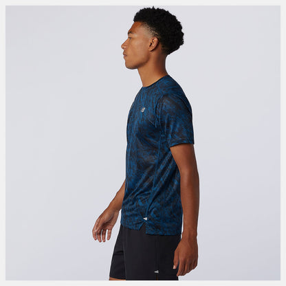 NYC Marathon Printed Impact Run Short Sleeve | New Balance Clothing Rogue Wave - Men