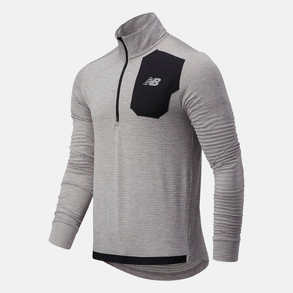 NB Heat Grid Half Zip | New Balance Clothing Athletic Grey - Men