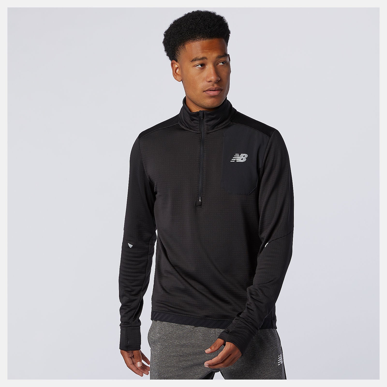 NB Heat Grid Half Zip | New Balance Clothing Black - Men