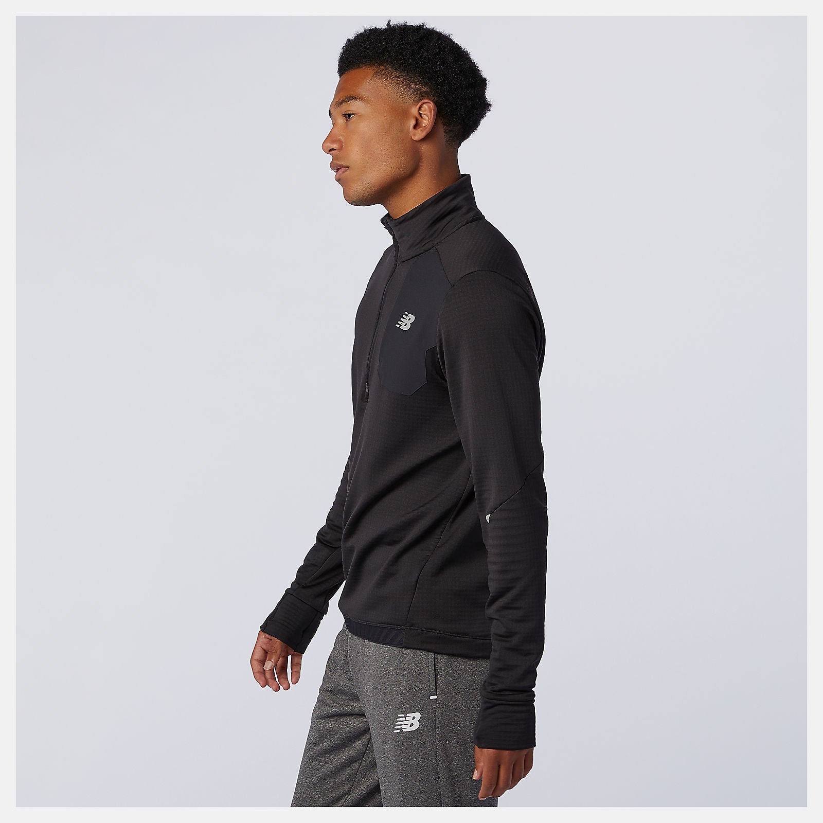 NB Heat Grid Half Zip | New Balance Clothing Black - Men