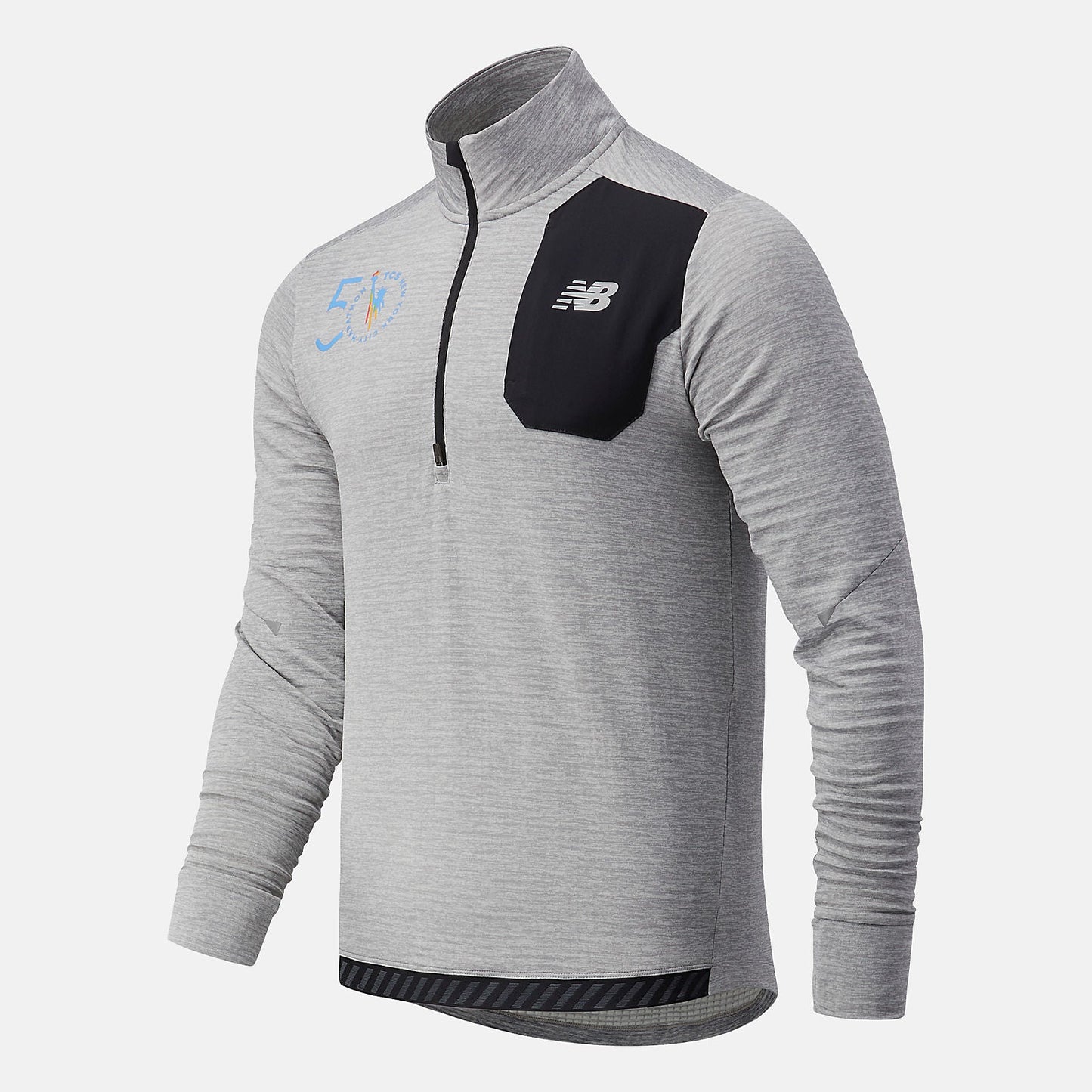 NYC Marathon Impact Run Grid Back Half Zip | New Balance Clothing Athletic Grey - Men