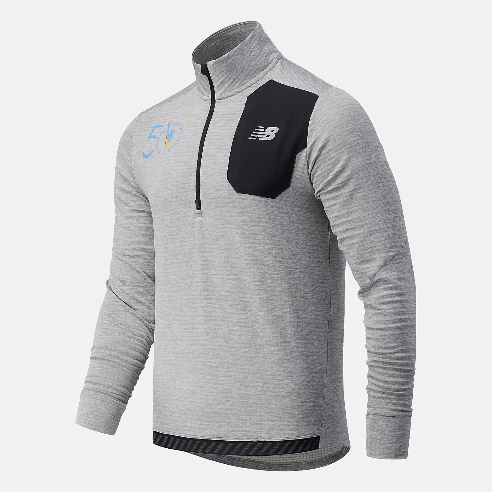 NYC Marathon Impact Run Grid Back Half Zip | New Balance Clothing Athletic Grey - Men