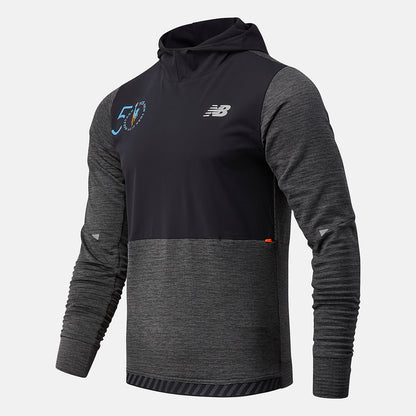 NYC Marathon Impact Run Grid Back Hoodie | New Balance Clothing Heather Charcoal - Men