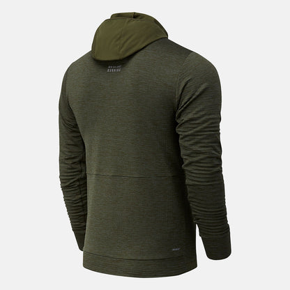 NYC Marathon Impact Run Grid Back Hoodie | New Balance Clothing Oak Leaf Green - Men