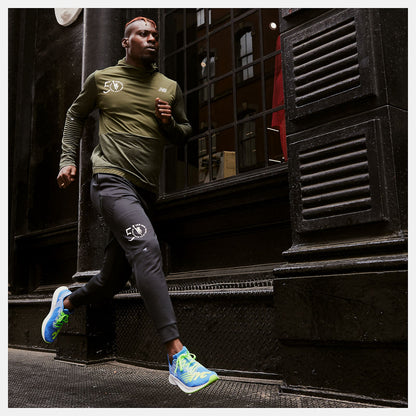 NYC Marathon Impact Run Grid Back Hoodie | New Balance Clothing Oak Leaf Green - Men