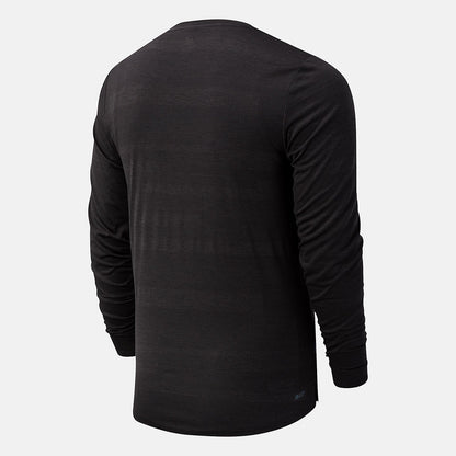 NYC Marathon Q Speed Fuel Jacquard Long Sleeve | New Balance Clothing Black Heather - Men