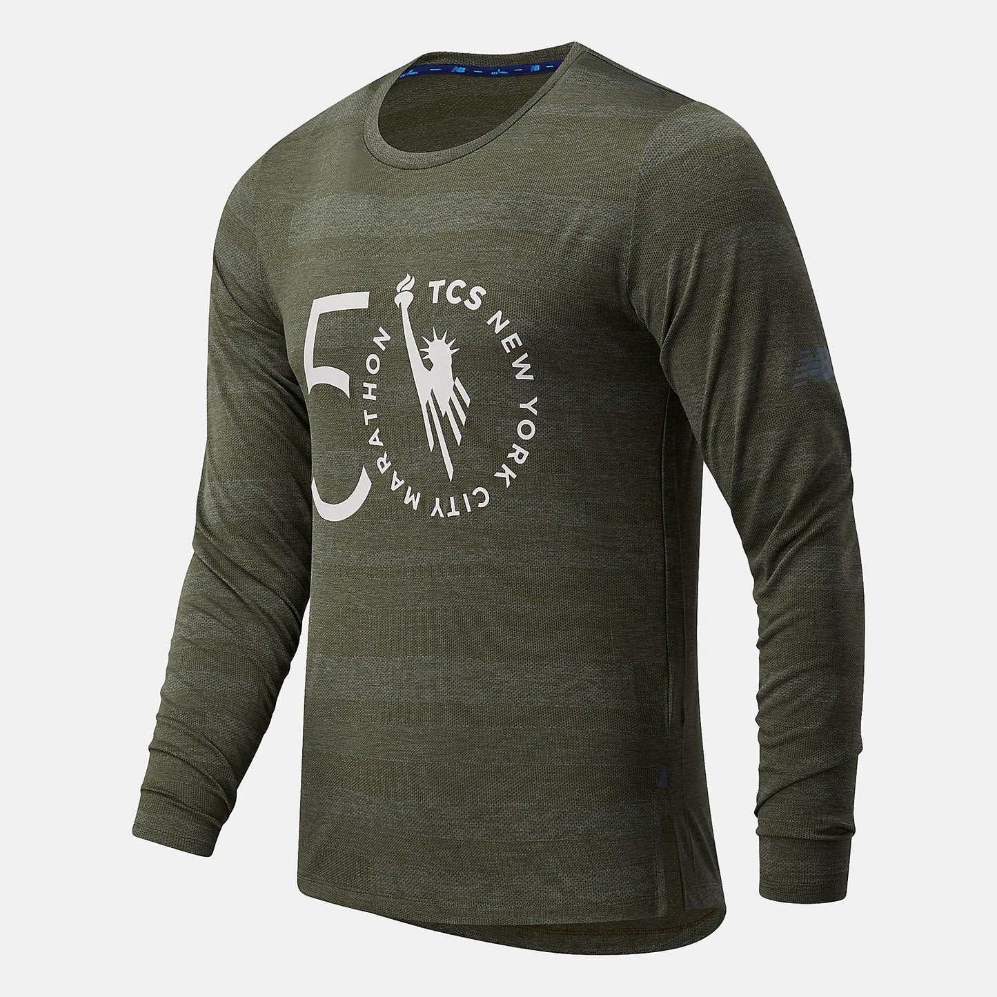 NYC Marathon Q Speed Fuel Jacquard Long Sleeve | New Balance Clothing Oak Leaf Green - Men