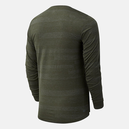 NYC Marathon Q Speed Fuel Jacquard Long Sleeve | New Balance Clothing Oak Leaf Green - Men