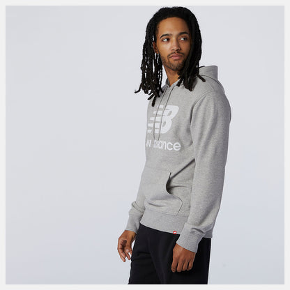 NB Essentials Stacked Logo Po Hoodie | New Balance Clothing Athletic Grey - Men