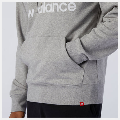 NB Essentials Stacked Logo Po Hoodie | New Balance Clothing Athletic Grey - Men