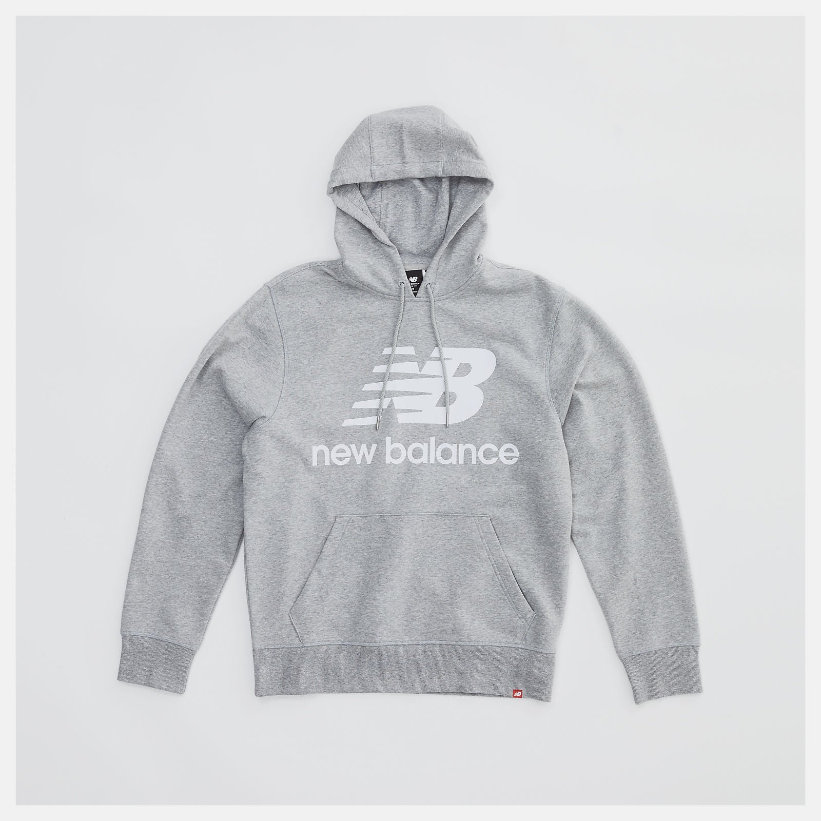 NB Essentials Stacked Logo Po Hoodie | New Balance Clothing Athletic Grey - Men