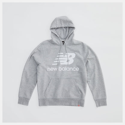 NB Essentials Stacked Logo Po Hoodie | New Balance Clothing Athletic Grey - Men