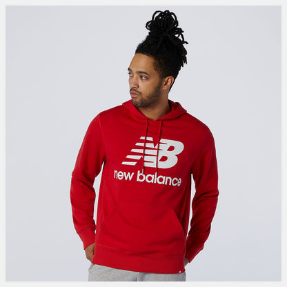 NB Essentials Stacked Logo Po Hoodie | New Balance Clothing Team Red Inline - Men