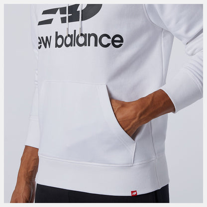 NB Essentials Stacked Logo Po Hoodie | New Balance Clothing White - Men