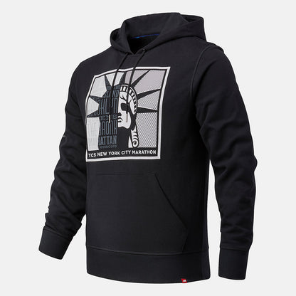 NYC Marathon Essentials Stacked Logo Po Hoodie | New Balance Clothing Black - Men