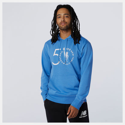 NYC Marathon Essentials Stacked Logo Po Hoodie | New Balance Clothing Faded Cobalt - Men