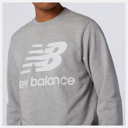 NB Essentials Stacked Logo Crew | New Balance Clothing Athletic Grey - Men