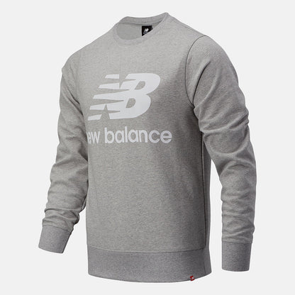 NB Essentials Stacked Logo Crew | New Balance Clothing Athletic Grey - Men