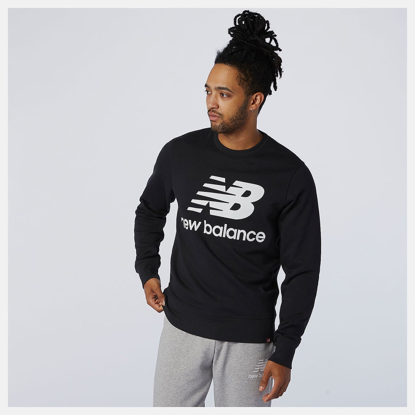 NB Essentials Stacked Logo Crew | New Balance Clothing Black - Men