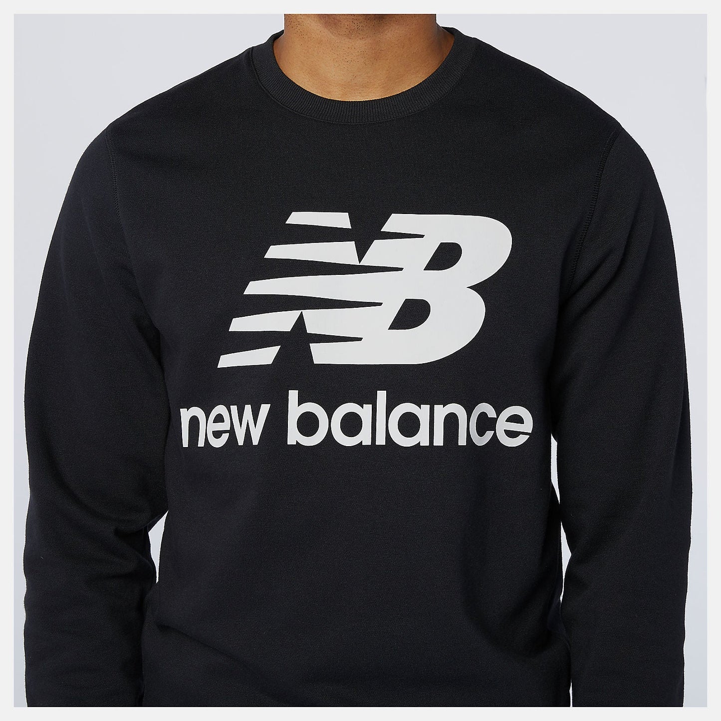 NB Essentials Stacked Logo Crew | New Balance Clothing Black - Men