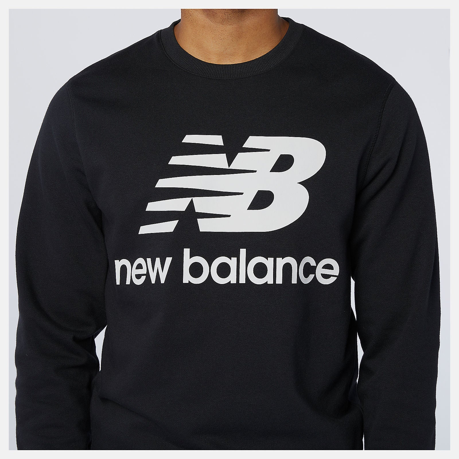 NB Essentials Stacked Logo Crew | New Balance Clothing Black - Men