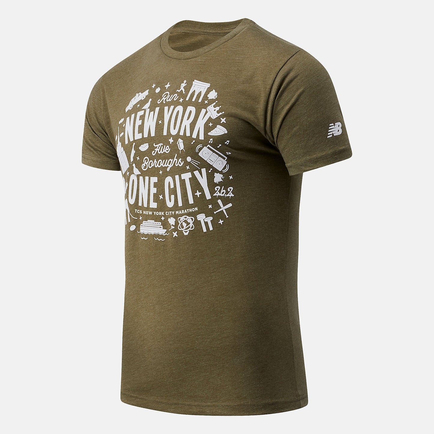 NYC Marathon Run New York Five Boroughs One City | New Balance Clothing Oak Leaf Green - Men